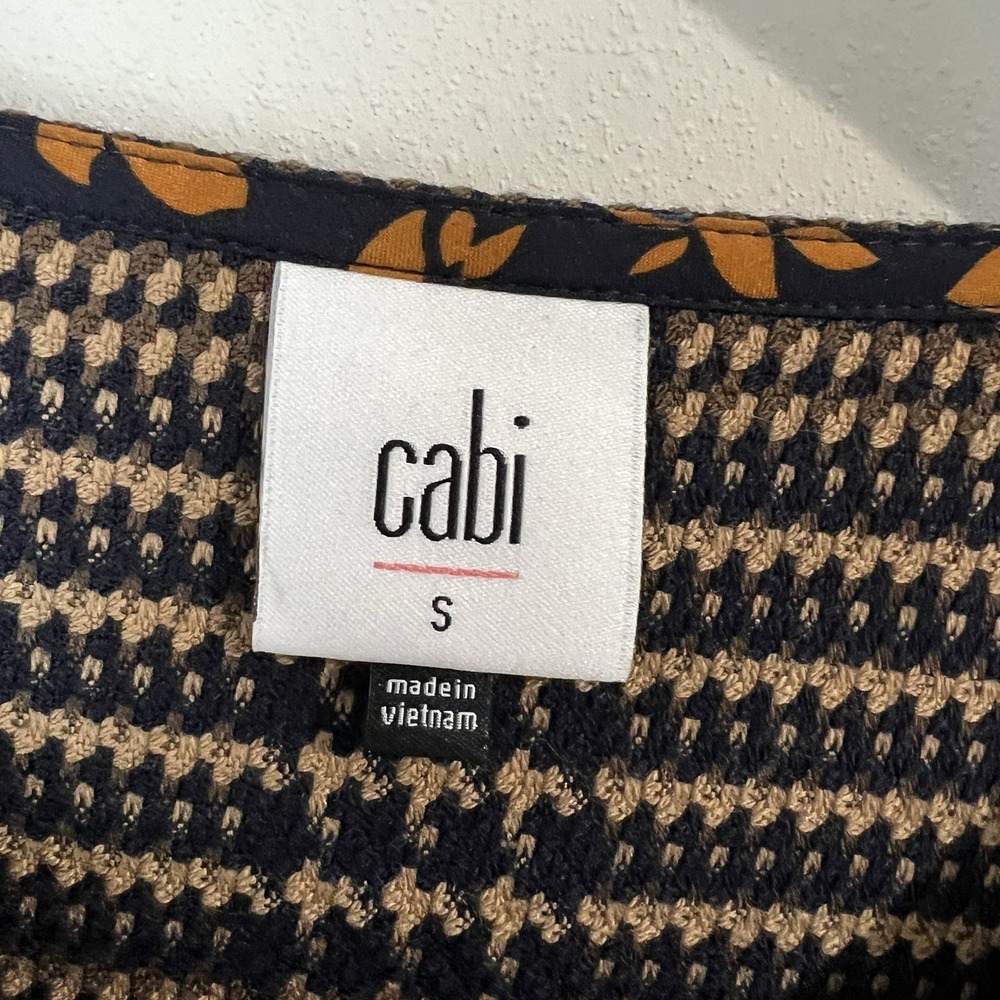 CAbi Women's Small Tartan Plaid Flounce Jacket Longline Dark Acadamia # 3902 - Picture 8 of 10